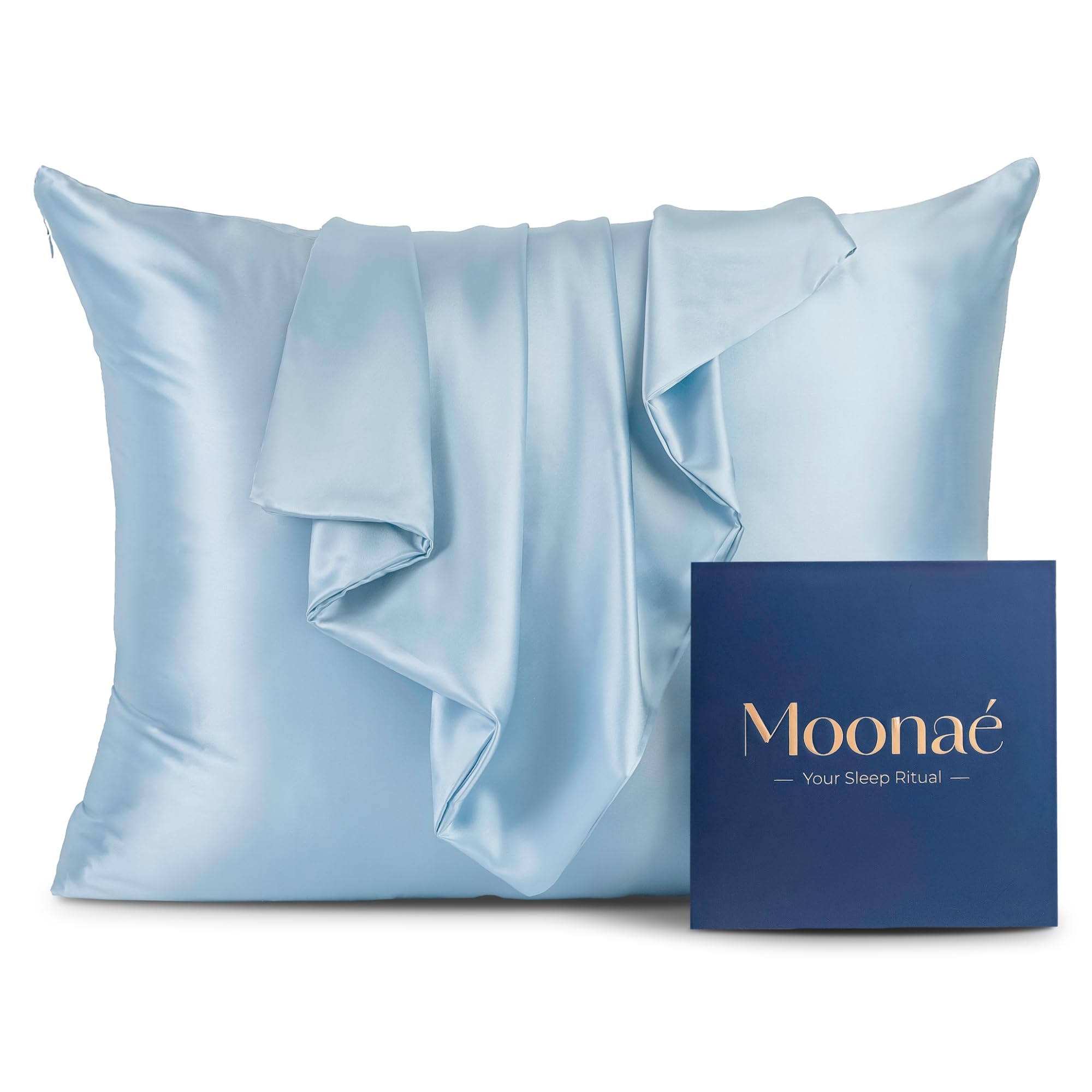 Mulberry Silk Pillowcase – Pure Silk Pillow Cover for Healthier Hair & Smoother Skin – Soft, Breathable and Temperature-Regulating, Luxurious Silk Case Colors Champ-S