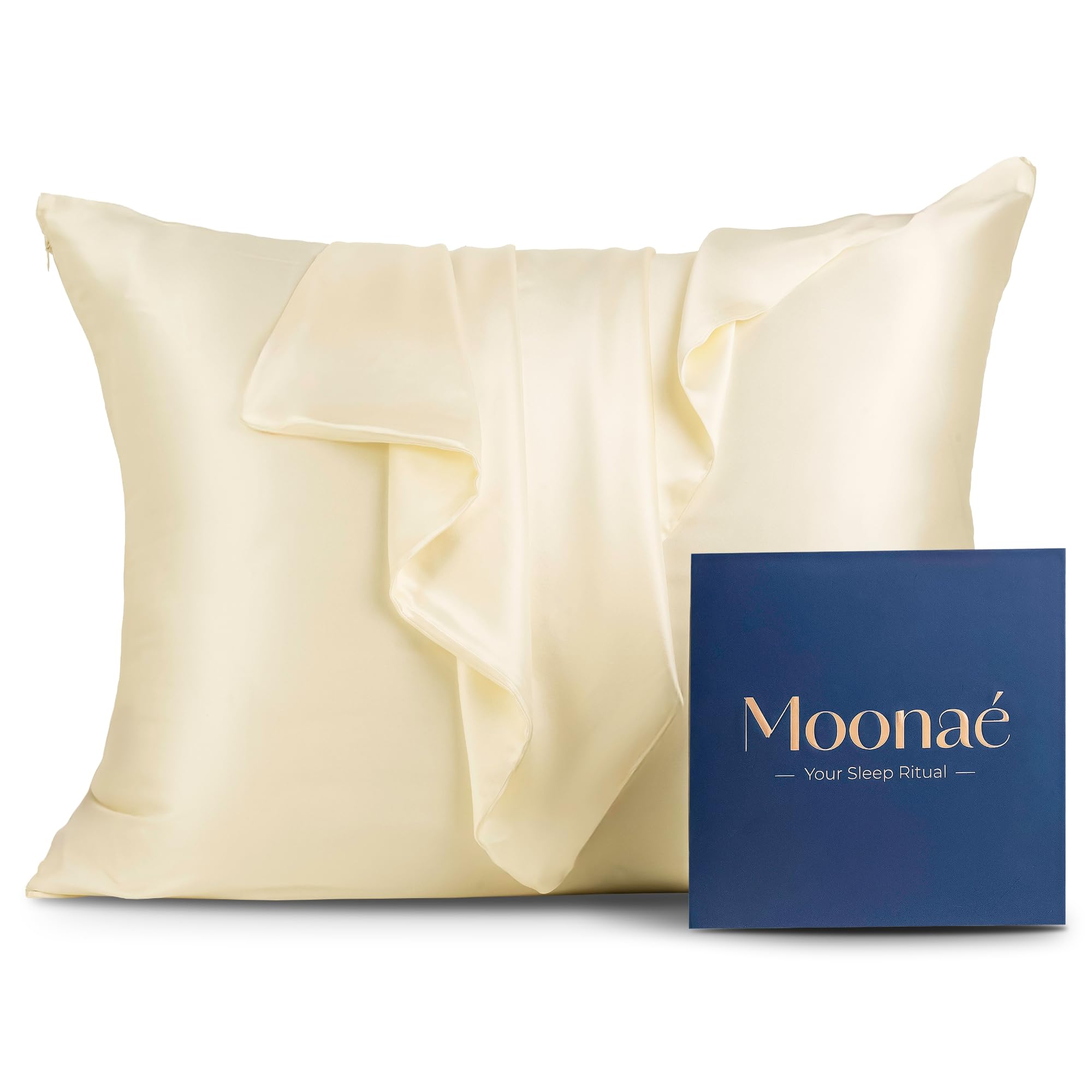 Mulberry Silk Pillowcase – Pure Silk Pillow Cover for Healthier Hair & Smoother Skin – Soft, Breathable and Temperature-Regulating, Luxurious Silk Case Colors Champ-S