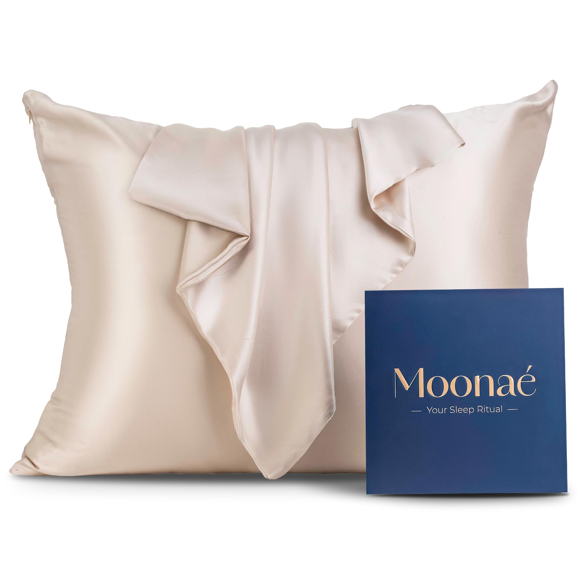 Mulberry Silk Pillowcase – Pure Silk Pillow Cover for Healthier Hair & Smoother Skin – Soft, Breathable and Temperature-Regulating, Luxurious Silk Case Colors Champ-S
