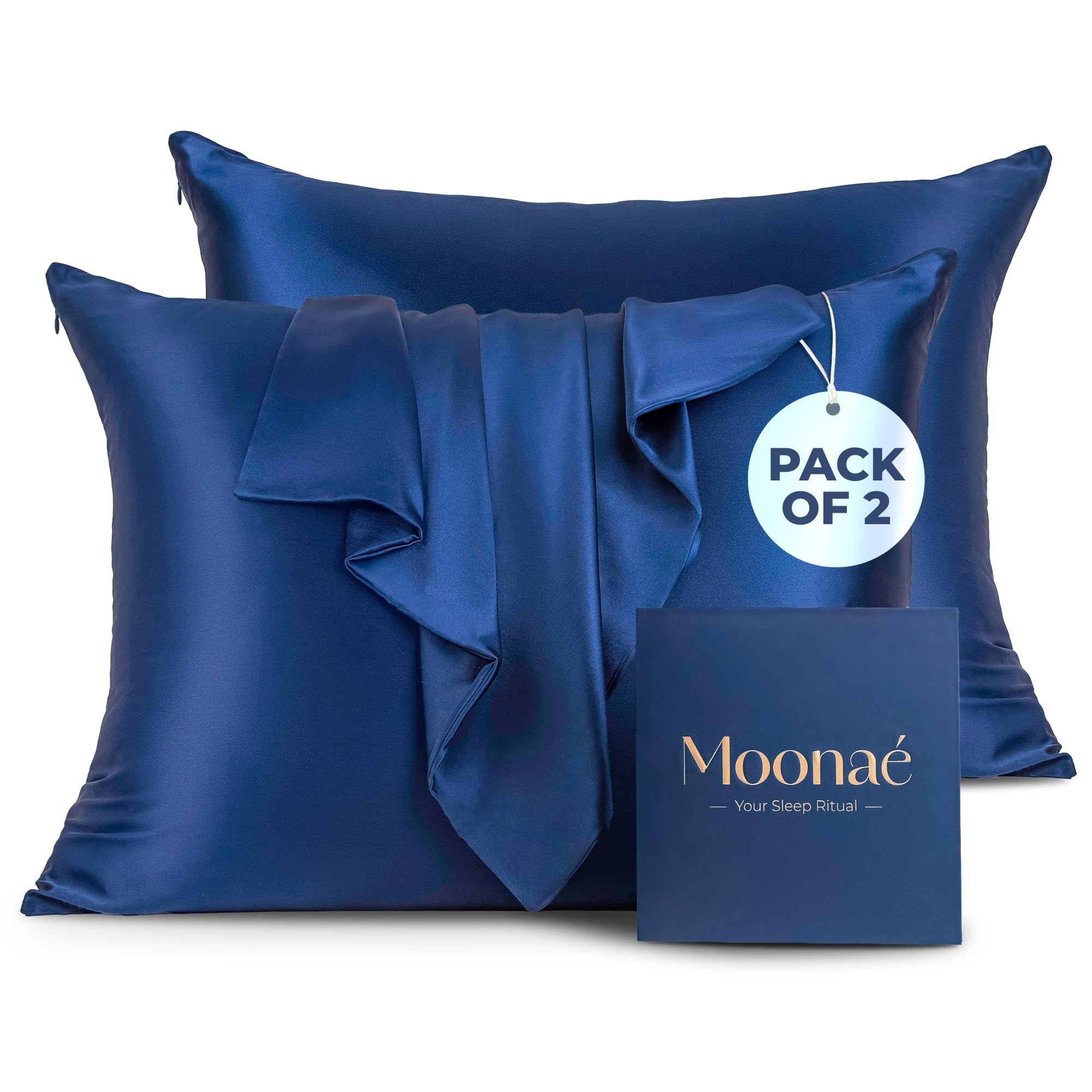 Mulberry Silk Pillowcase – Pure Silk Pillow Cover for Healthier Hair & Smoother Skin – Soft, Breathable and Temperature-Regulating, Luxurious Silk Case Colors Champ-S