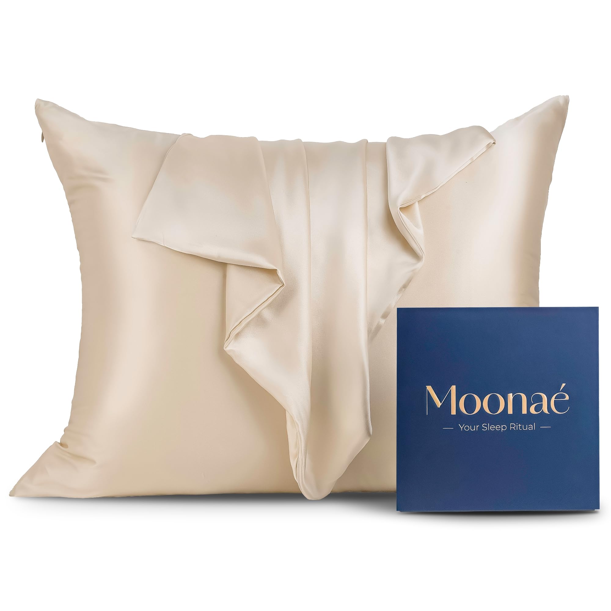 Mulberry Silk Pillowcase – Pure Silk Pillow Cover for Healthier Hair & Smoother Skin – Soft, Breathable and Temperature-Regulating, Luxurious Silk Case Colors Champ-S