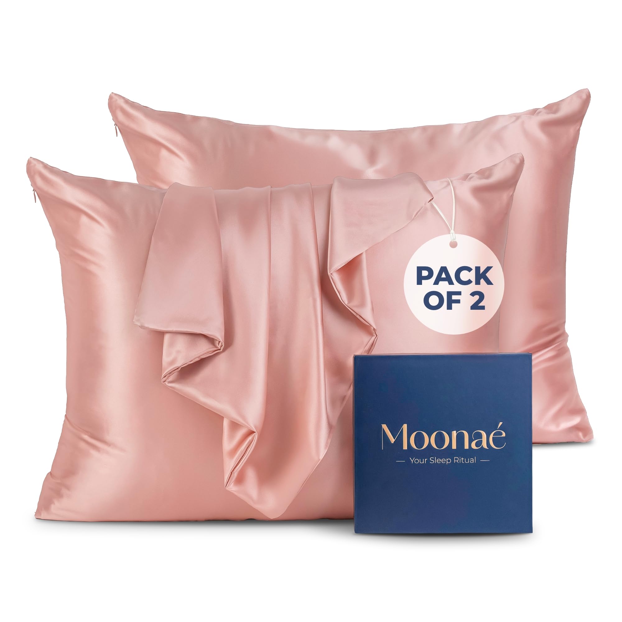 Mulberry Silk Pillowcase – Pure Silk Pillow Cover for Healthier Hair & Smoother Skin – Soft, Breathable and Temperature-Regulating, Luxurious Silk Case Colors Champ-S