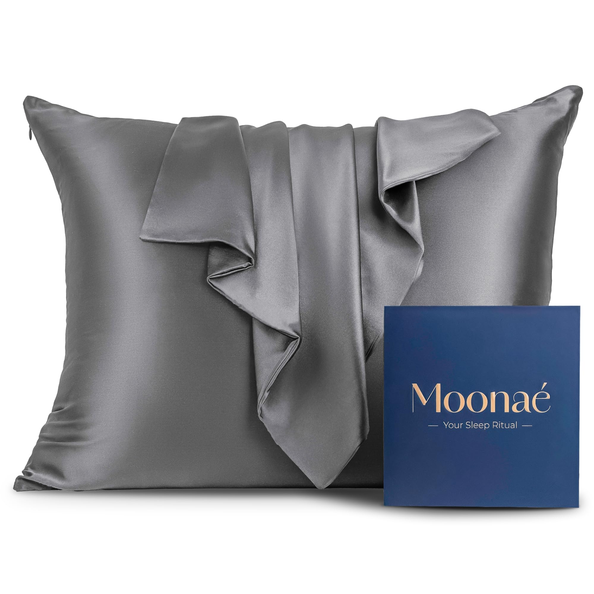 Mulberry Silk Pillowcase – Pure Silk Pillow Cover for Healthier Hair & Smoother Skin – Soft, Breathable and Temperature-Regulating, Luxurious Silk Case Colors Champ-S