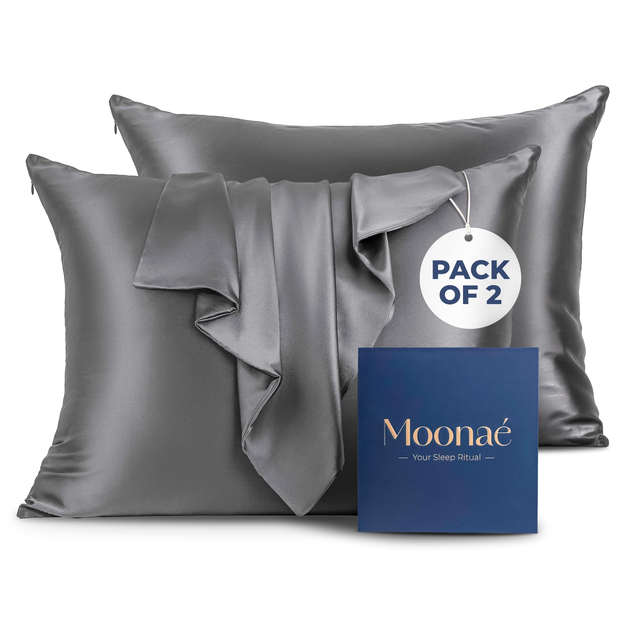 Mulberry Silk Pillowcase – Pure Silk Pillow Cover for Healthier Hair & Smoother Skin – Soft, Breathable and Temperature-Regulating, Luxurious Silk Case Colors Champ-S
