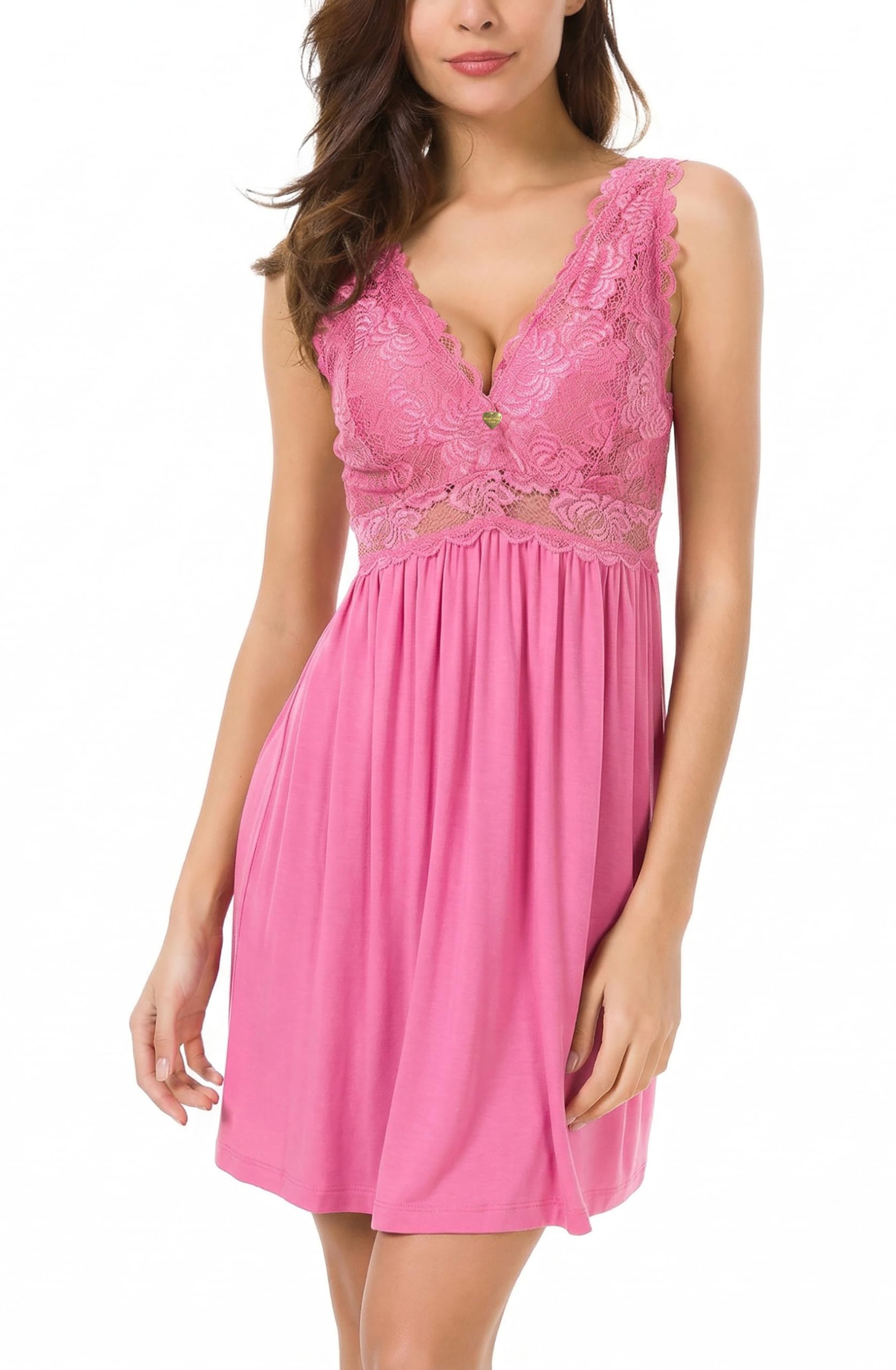 ALCEA ROSEA Womens Sexy Nightgowns Long Floral Lace silky Lingerie supportive Chemises Full slip for Women Elegant Sleepwear