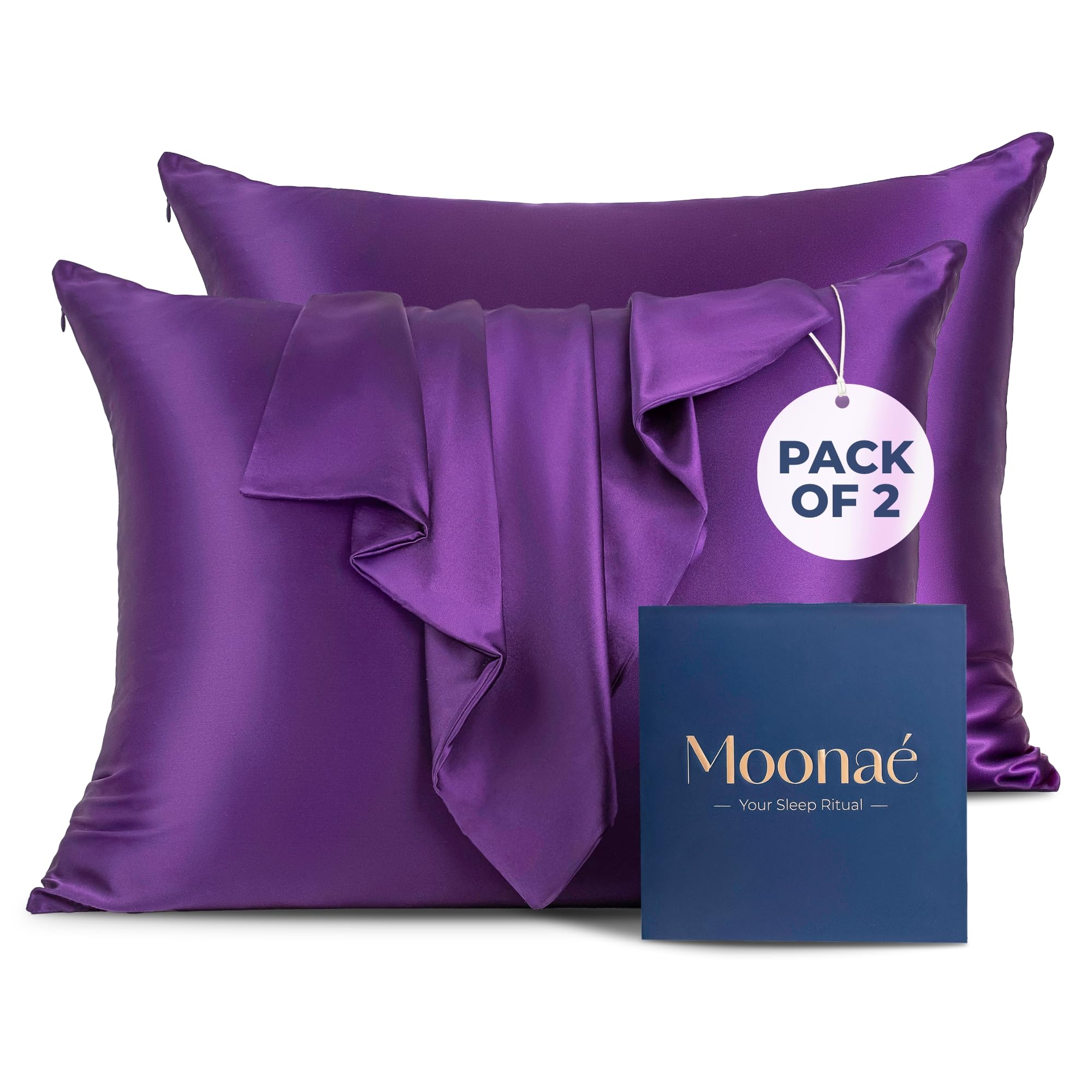 Mulberry Silk Pillowcase – Pure Silk Pillow Cover for Healthier Hair & Smoother Skin – Soft, Breathable and Temperature-Regulating, Luxurious Silk Case Colors Champ-S