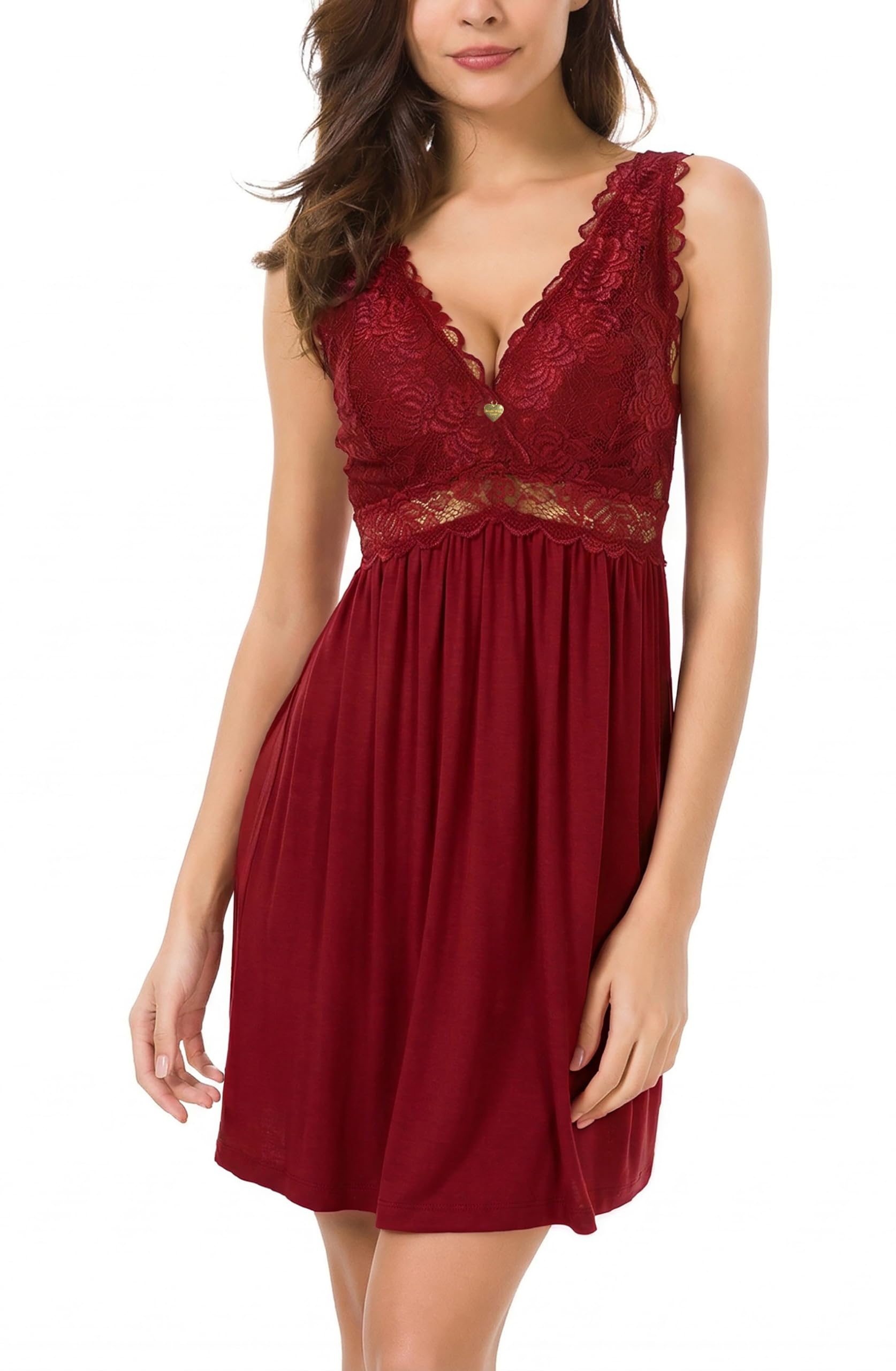 ALCEA ROSEA Womens Sexy Nightgowns Long Floral Lace silky Lingerie supportive Chemises Full slip for Women Elegant Sleepwear