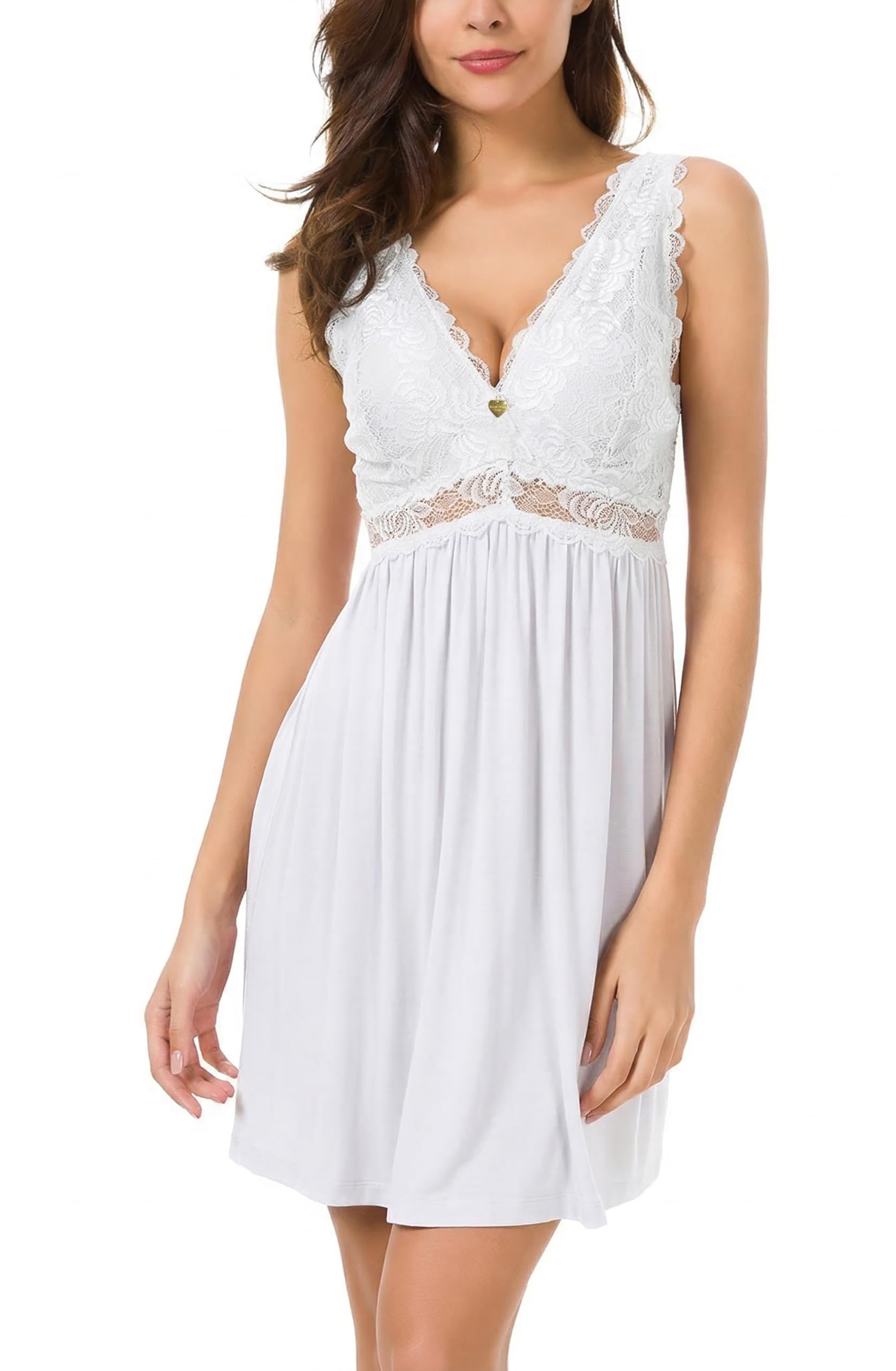 ALCEA ROSEA Womens Sexy Nightgowns Long Floral Lace silky Lingerie supportive Chemises Full slip for Women Elegant Sleepwear