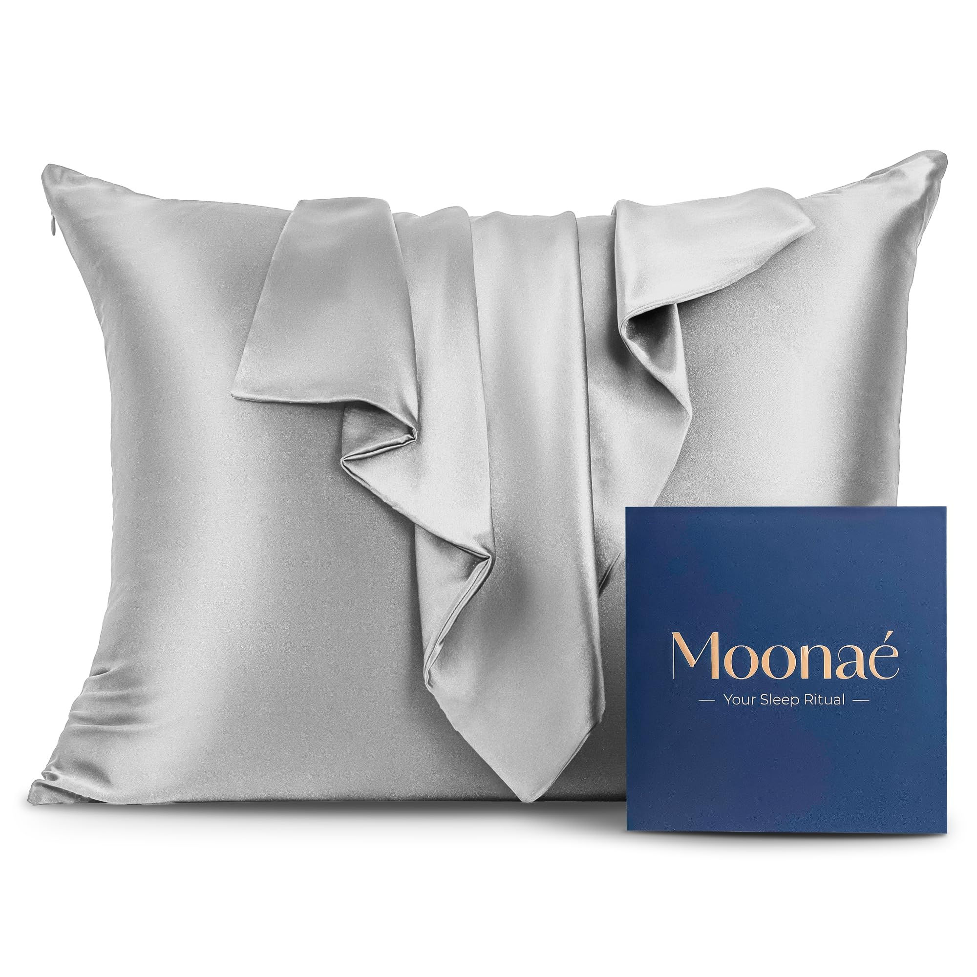 Mulberry Silk Pillowcase – Pure Silk Pillow Cover for Healthier Hair & Smoother Skin – Soft, Breathable and Temperature-Regulating, Luxurious Silk Case Colors Champ-S