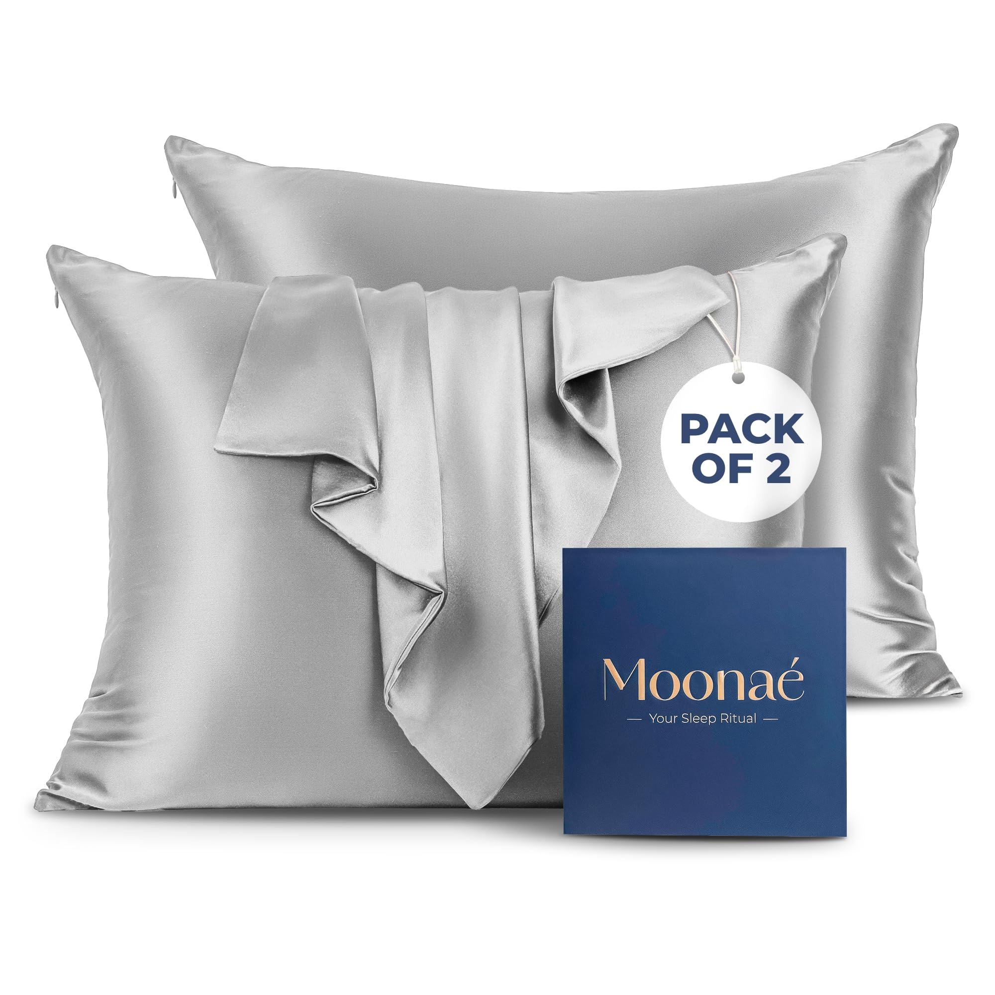 Mulberry Silk Pillowcase – Pure Silk Pillow Cover for Healthier Hair & Smoother Skin – Soft, Breathable and Temperature-Regulating, Luxurious Silk Case Colors Champ-S